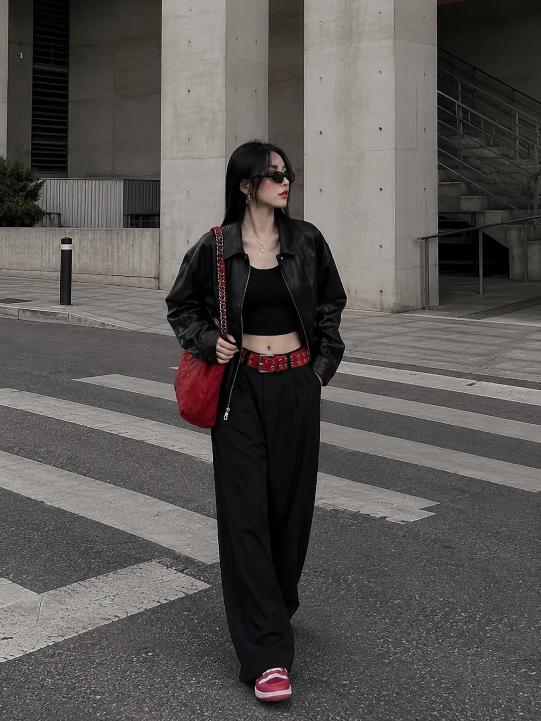 Look 37 baddie streetwear outfit với áo, quần, giày và phụ kiện badgirl street style