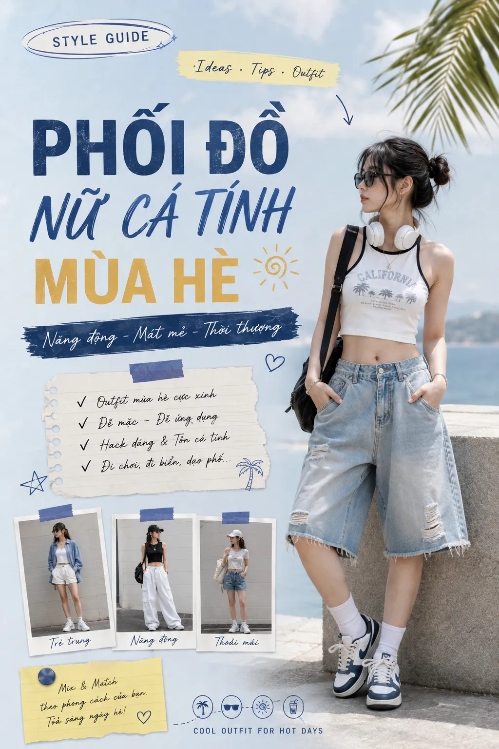 Outfit nữ cá tính mùa hè