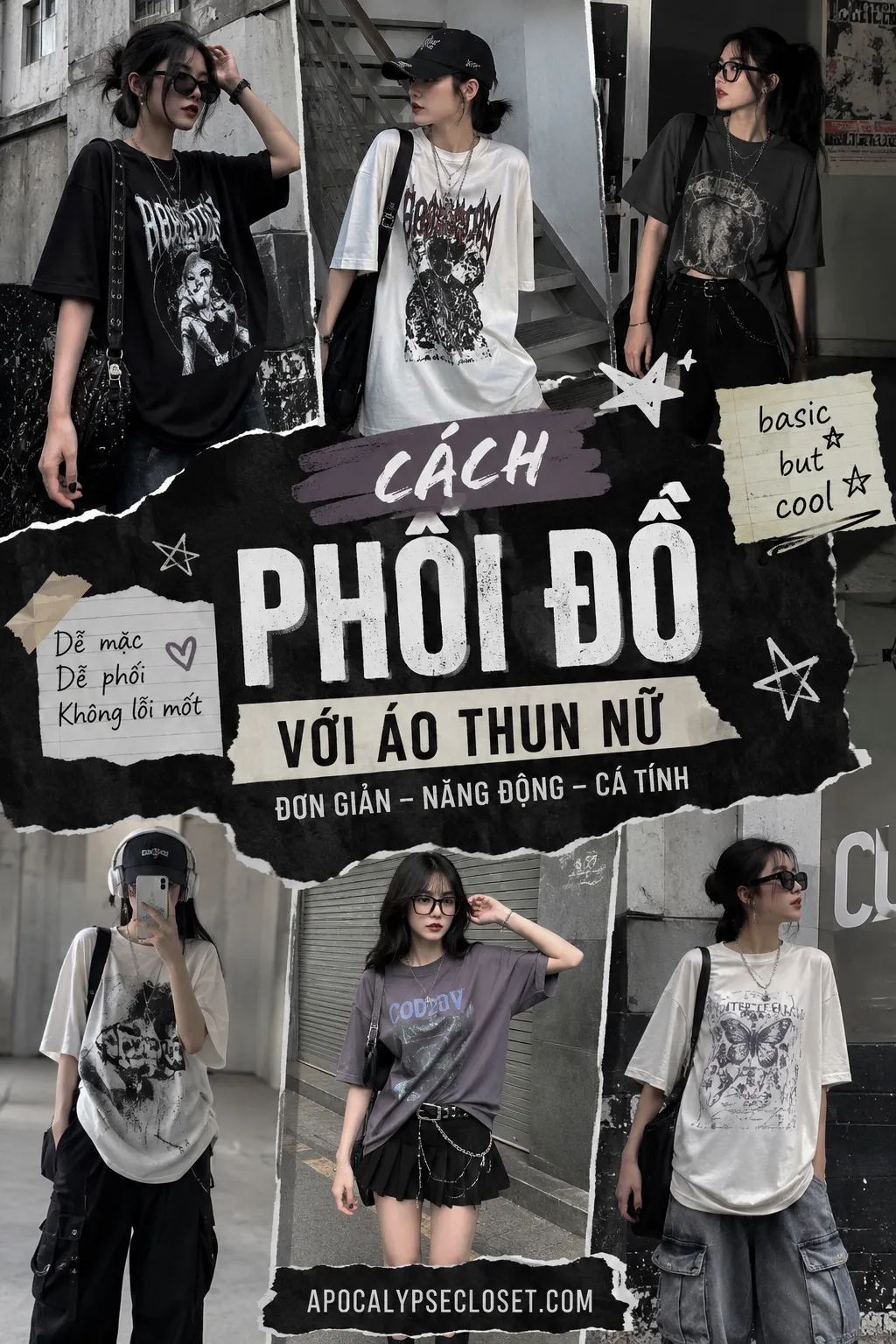 Phối Đồ Với Áo Thun Nữ Theo Alt Fashion