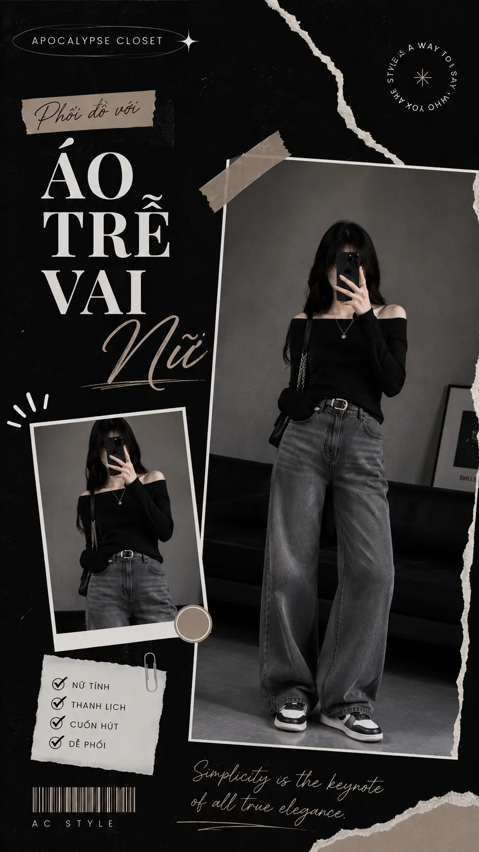 Áo Trễ Vai Phối Với Gì? Cân Đường Vai Theo Dark Feminine Và Y2K