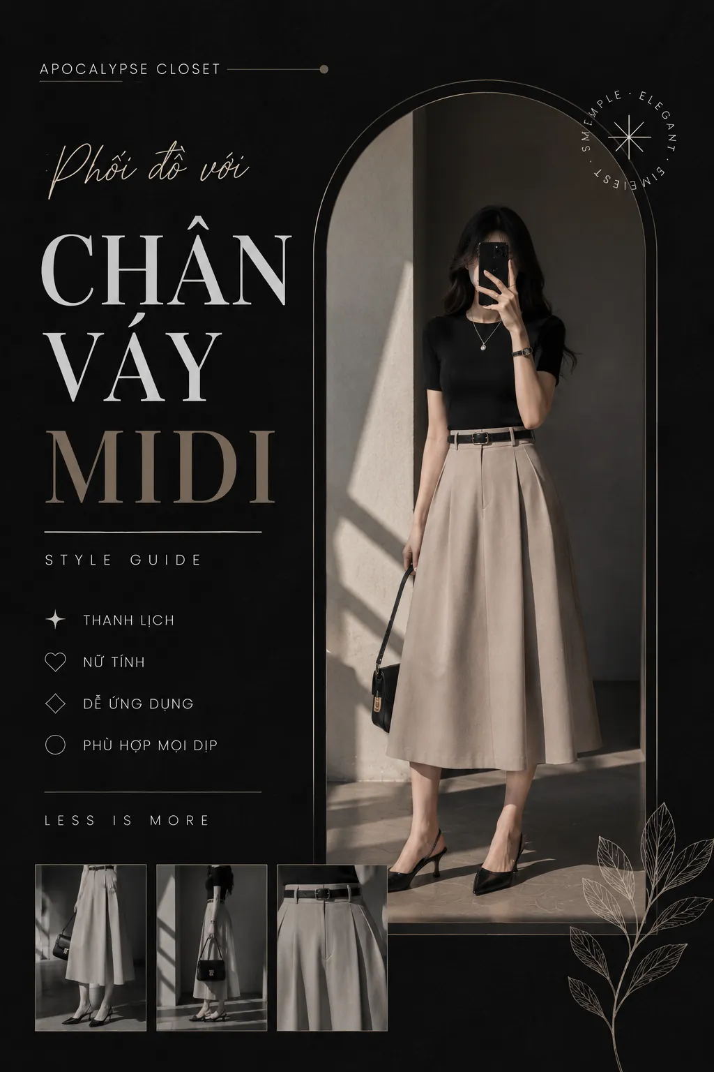 Chân Váy Midi Phối Với Áo Gì? Chọn Top Và Giày Theo Từng Form