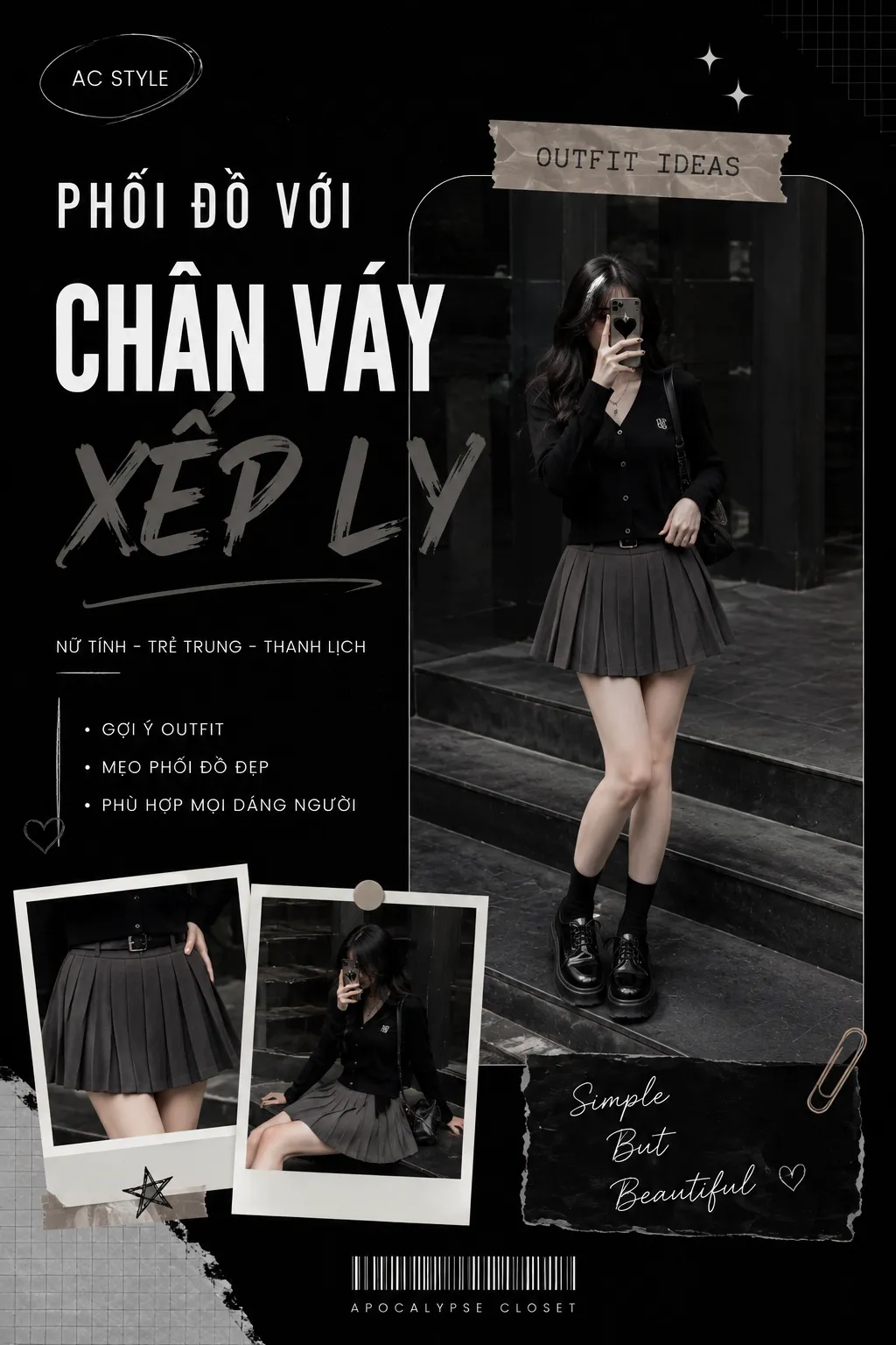 Chân Váy Xếp Ly Phối Với Áo Gì? Chọn Theo Độ Dài Và Độ Rộng Ly