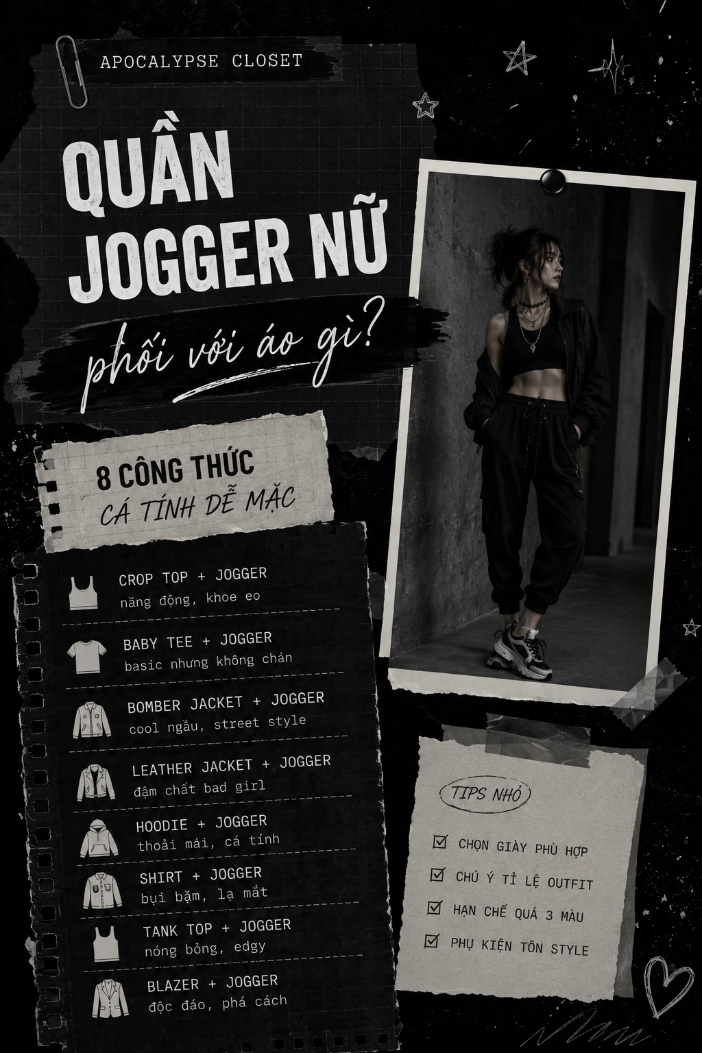 Phối đồ với quần jogger nữ theo phong cách Baddie Streetwear Alt — Apocalypse Closet