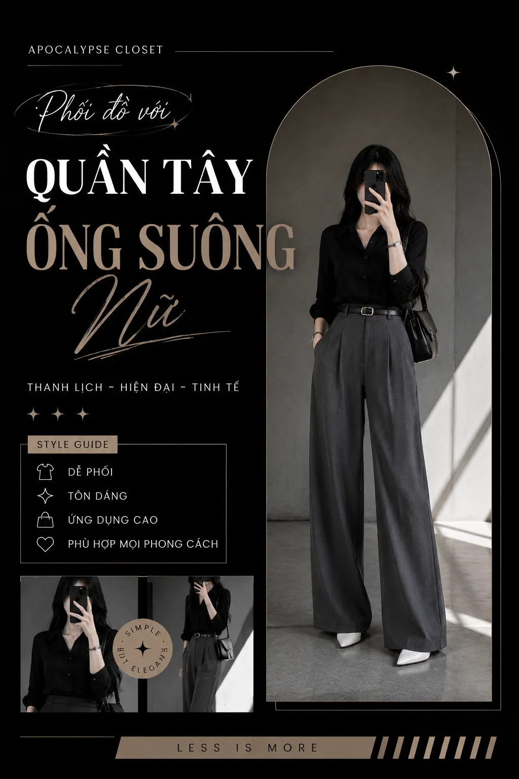Quần Tây Ống Suông Phối Với Áo Gì? Từ Office Siren Đến Dark Academia