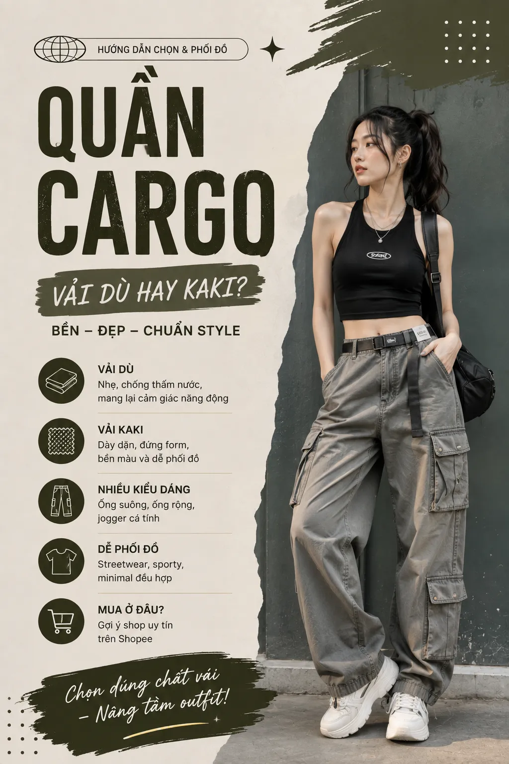 Chất liệu quần cargo