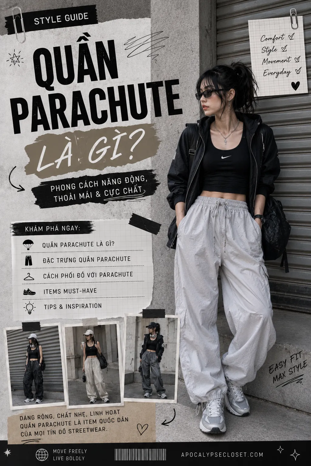 Quần Parachute Là Gì? Kiểm Tra Form, Vải Và Size | AC