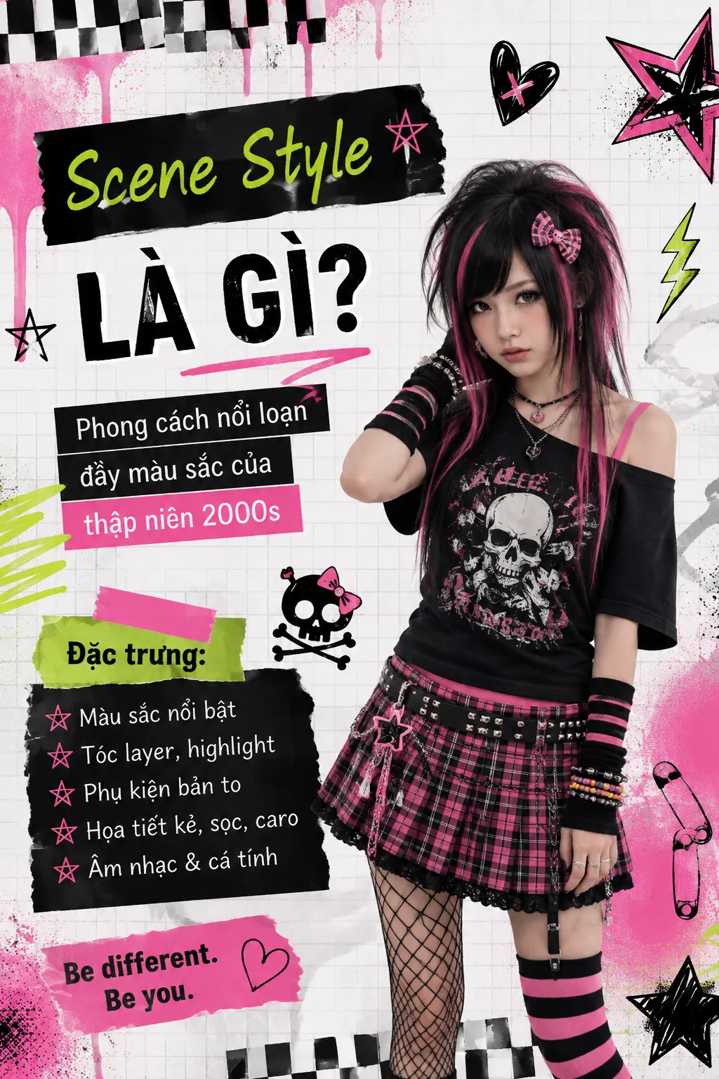 Scene Style Là Gì? Màu Nổi, Tóc Layer Và Năng Lượng Myspace