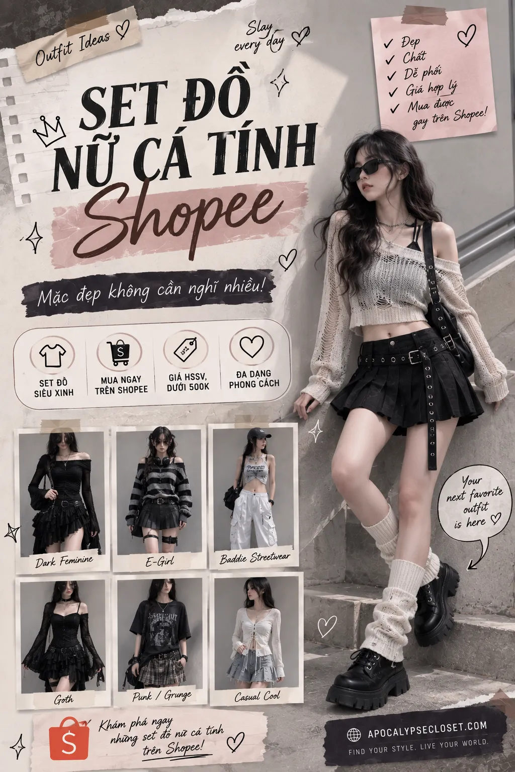 Set Đồ Nữ Cá Tính Shopee: Chọn Từng Món Hay Mua Cả Set? — ảnh bìa Apocalypse Closet