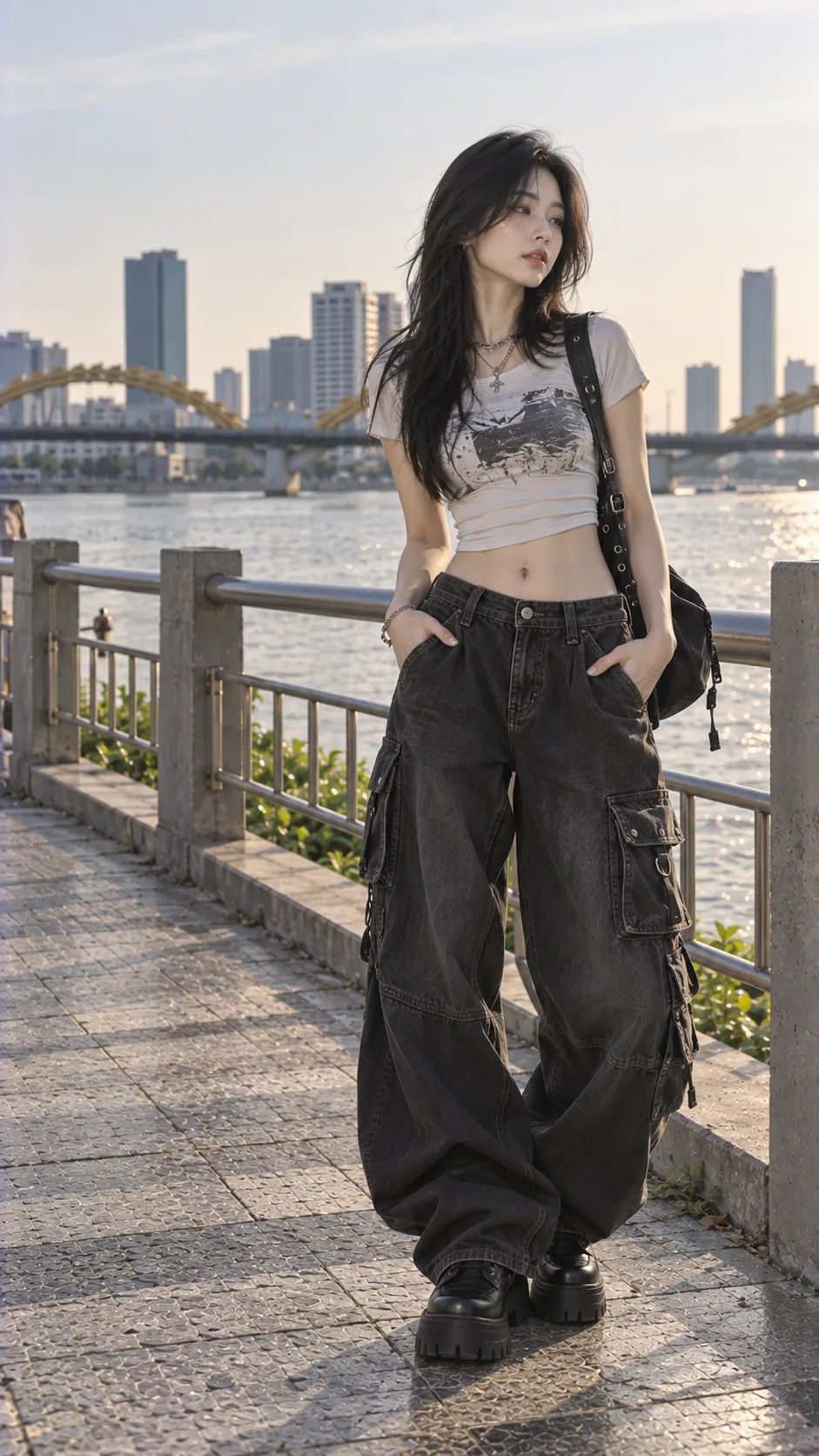 Acubi Style với boots, baby tee, crop top, quần baggy theo Lỗi Khiến Outfit Trông Giống “Mặc Theo Trend”