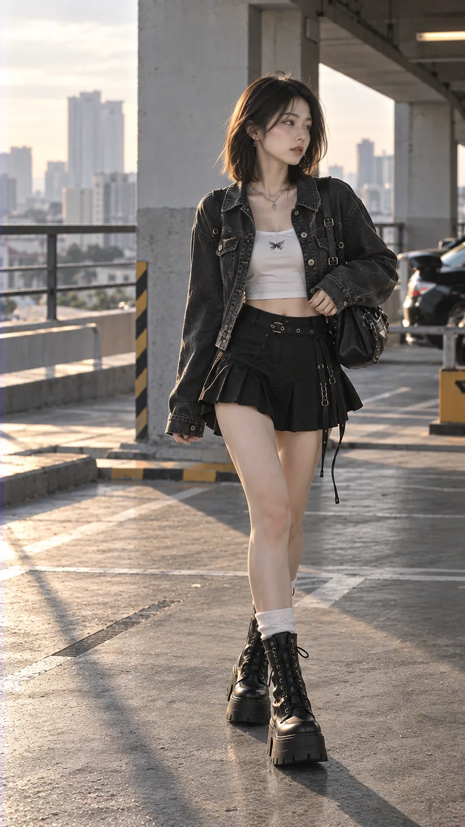 Aesthetic trong Muốn Xây Tủ Đồ Theo Aesthetic Thì Bắt Đầu Từ Đâu? với denim, váy ngắn, đen, trắng