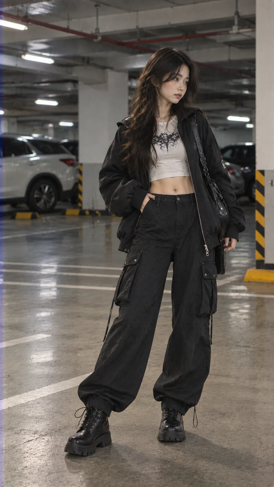 Baddie Streetwear với boots, áo bomber, baby tee, crop top theo Phối Đồ Với Áo Bomber Nữ: 9 Công Thức Gọn, Cá Tính, Dễ Mặc