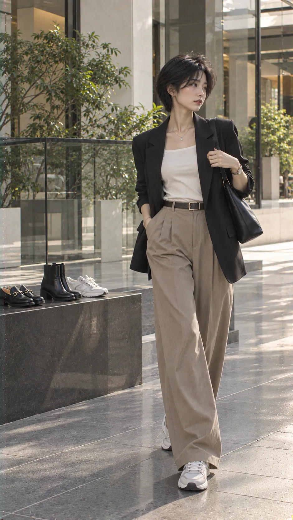 Business Casual đặc trưng với boots, loafer, sneaker, blazer