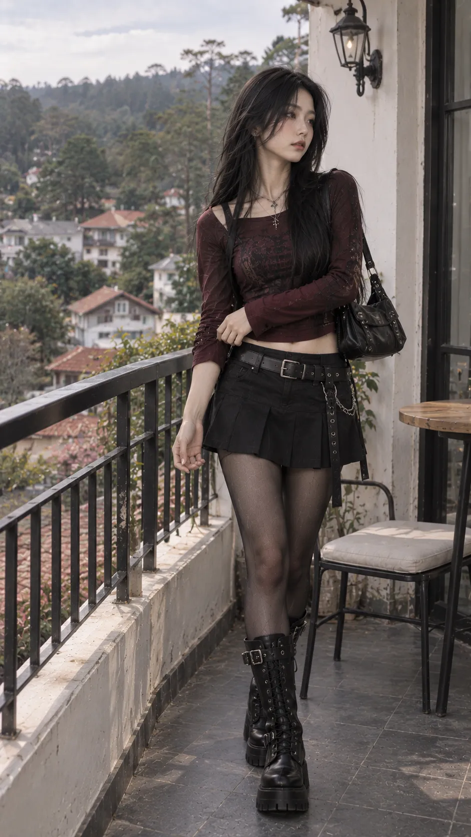 Dark Feminine với chân váy dài, chân váy da, đen theo Phối Đồ Với Chân Váy Dài Đen: 10 Công Thức Cá Tính, Dễ Áp Dụng