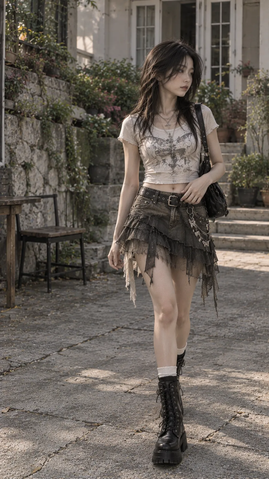 Downtown Girl với boots, leather jacket, burgundy, đen theo Lỗi Khiến Downtown Girl Outfit Trông Như “Pinterest Costume”