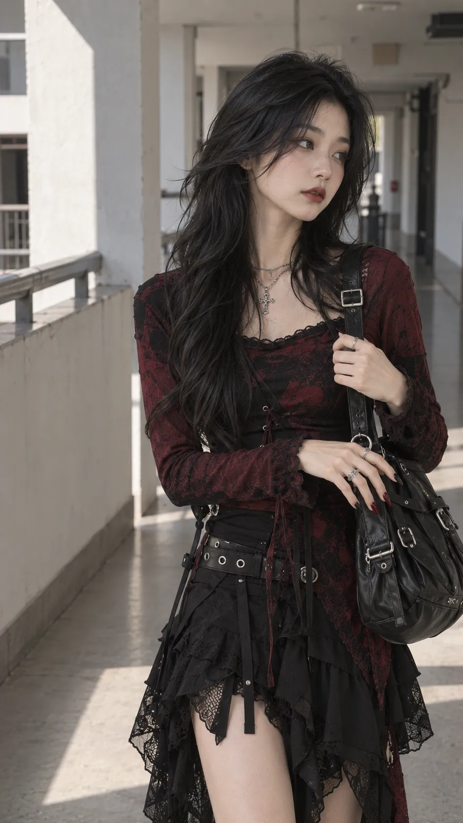 Fairy Grunge trong Cami hoặc baby tee + chân váy layer + boots với boots, baby tee, bạc