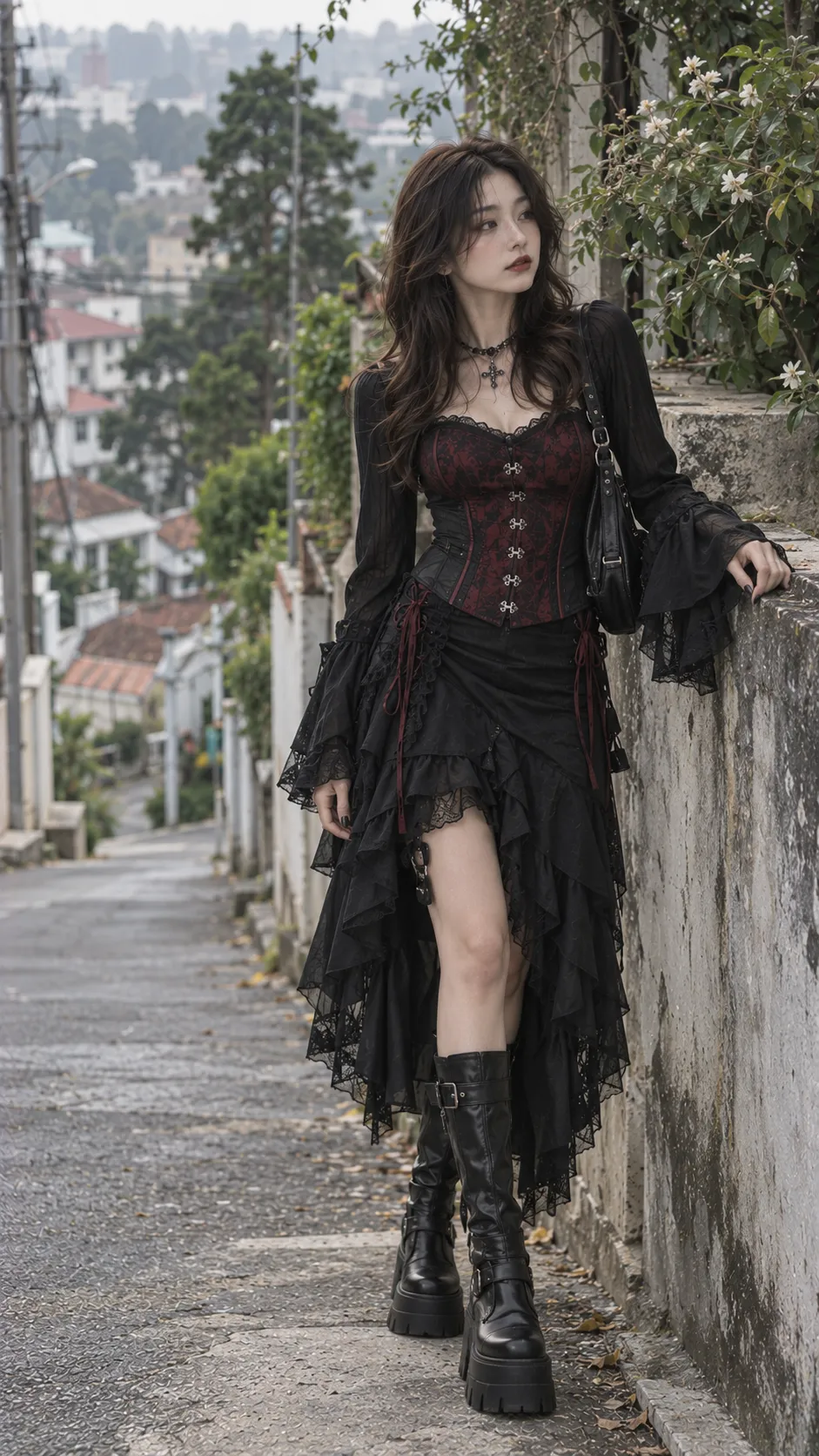 Fairy Grunge nhấn vào boots, sneaker, nâu, bạc với chất liệu và màu sắc rõ