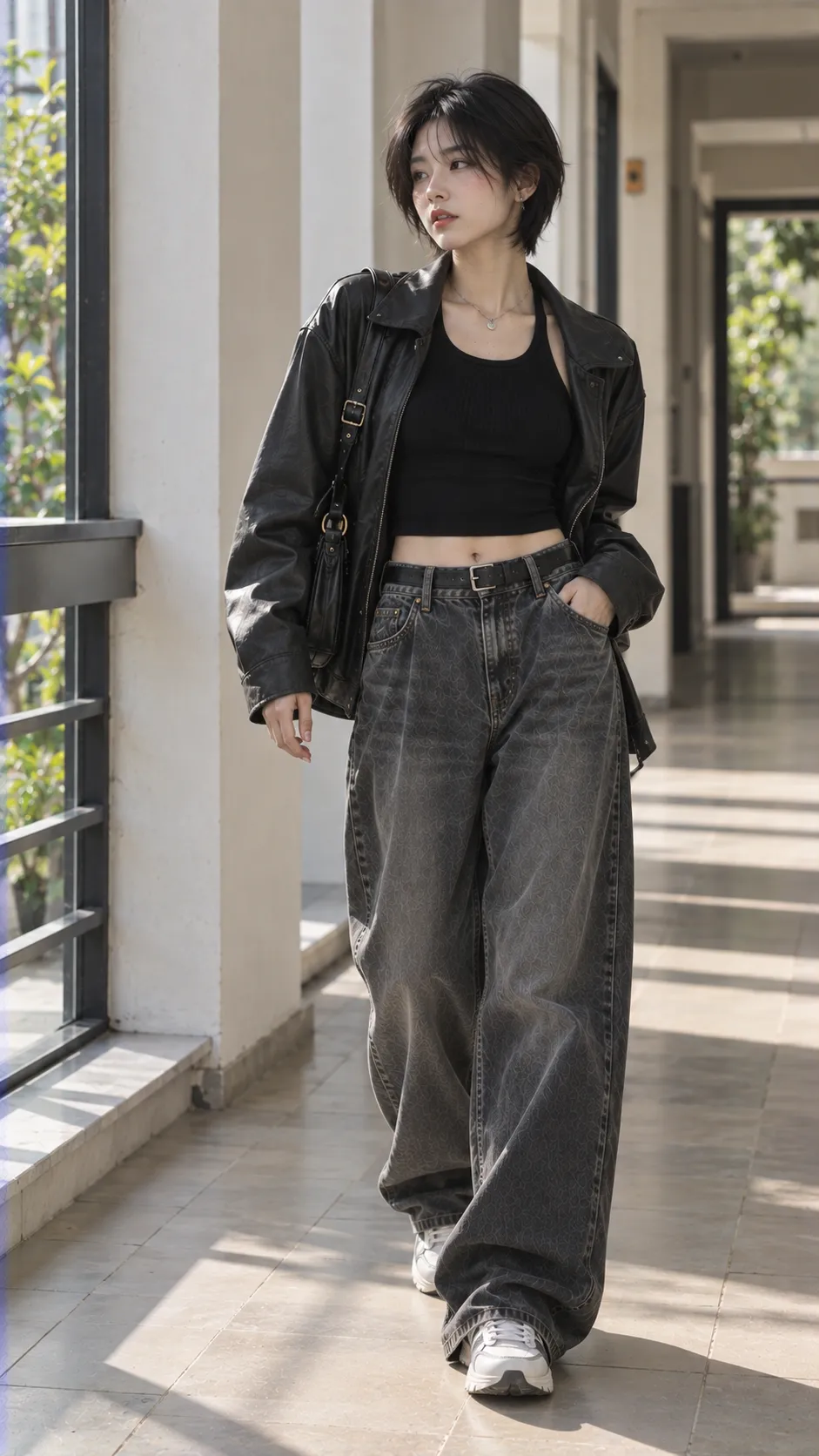 Mua Sắm Alt Fashion thể hiện silhouette và tỷ lệ với quần baggy