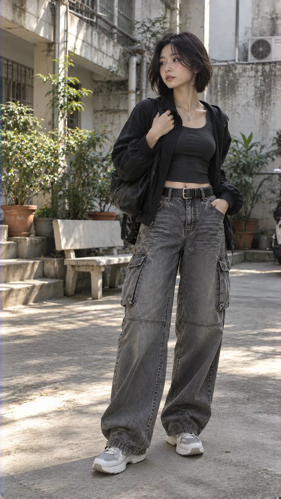 Outfit với boots cao, sneaker, quần cargo, jeans ống rộng theo Outfit Khác Gì Với Quần Áo?