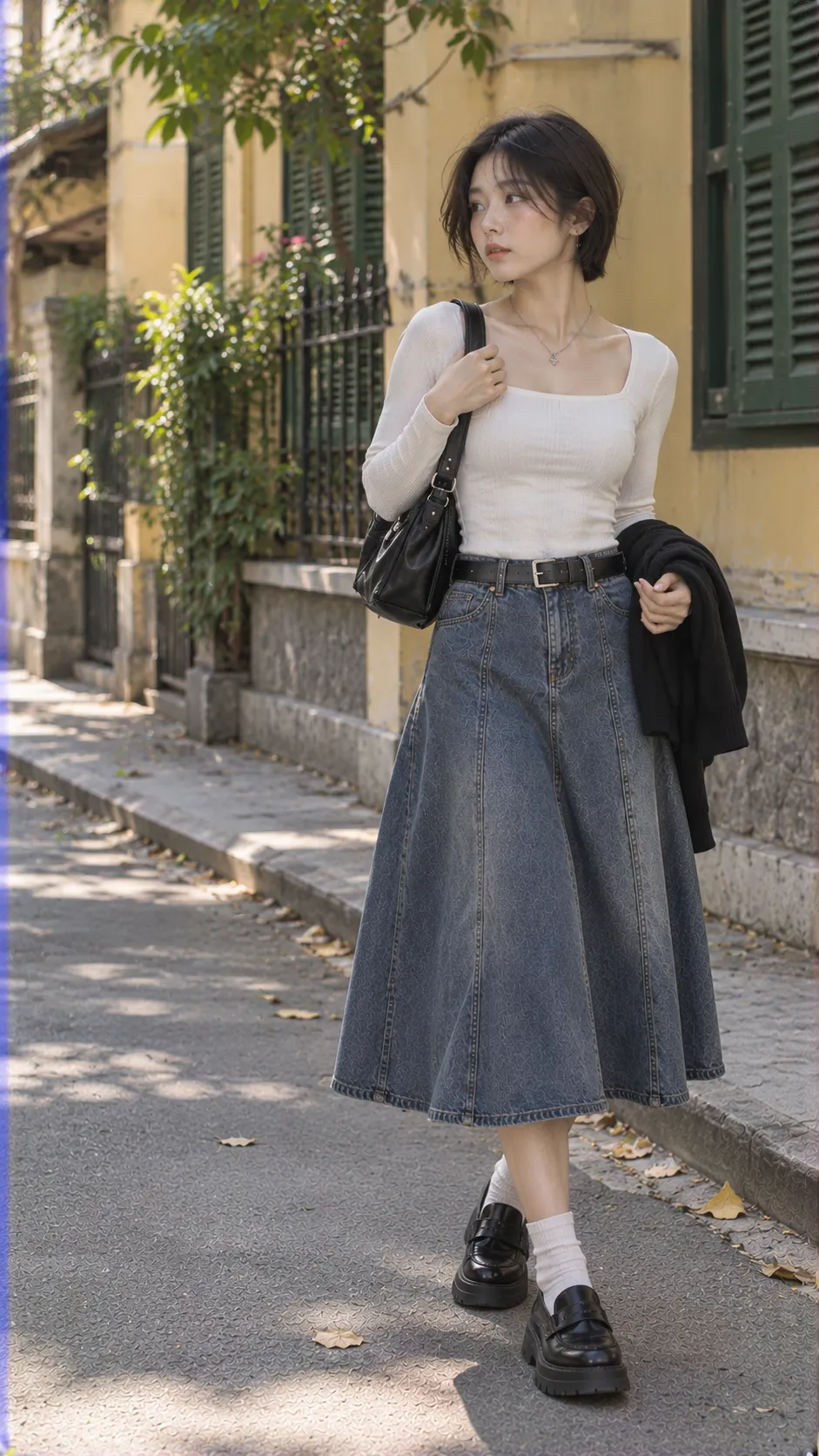 Item Guide Chân Váy & Váy Nữ với denim, chân váy midi, váy midi theo Chân Váy Midi Phối Với Áo Gì? Chọn Top Và Giày Theo Từng Form