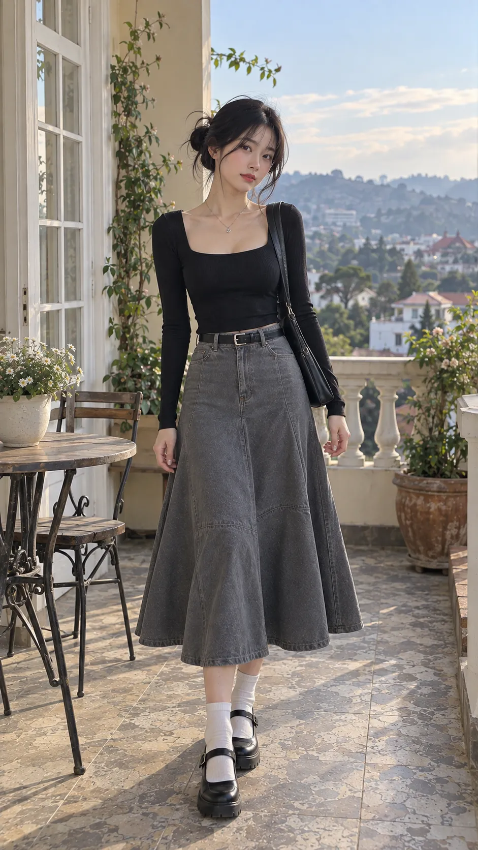 Chân Váy Chữ A Phối Với Áo Gì thể hiện silhouette chuẩn với denim