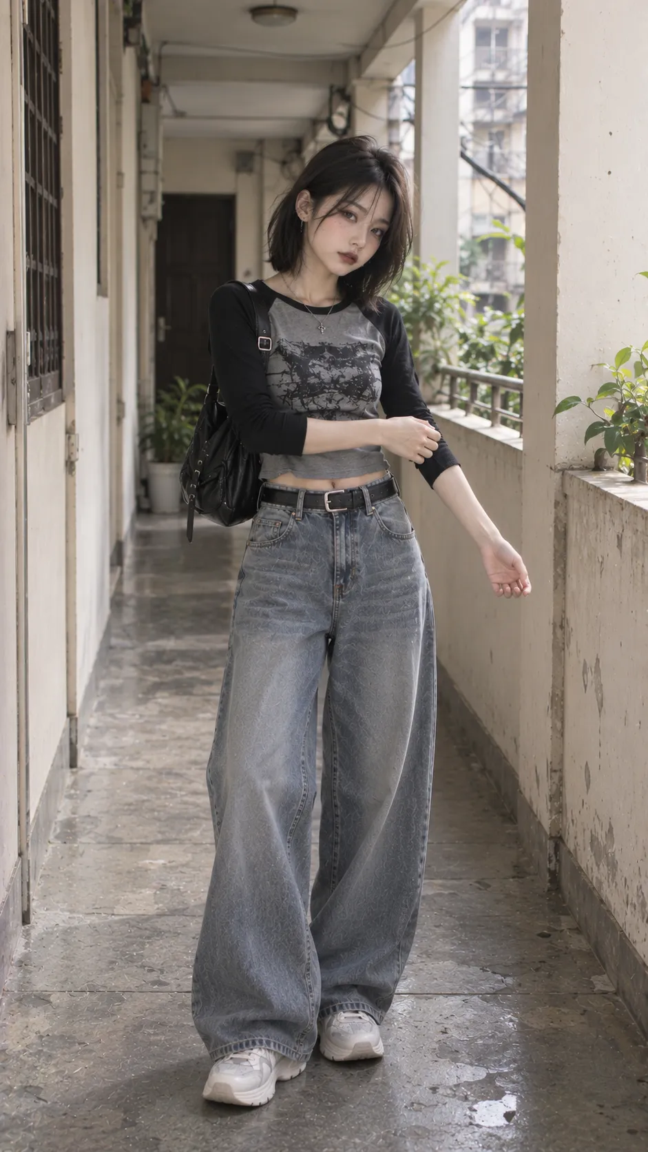 Quần Baggy Cho Người Thấp trong phiên bản đời thường dễ mặc, silhouette rõ, chất liệu thật và phụ kiện đúng tinh thần bài viết