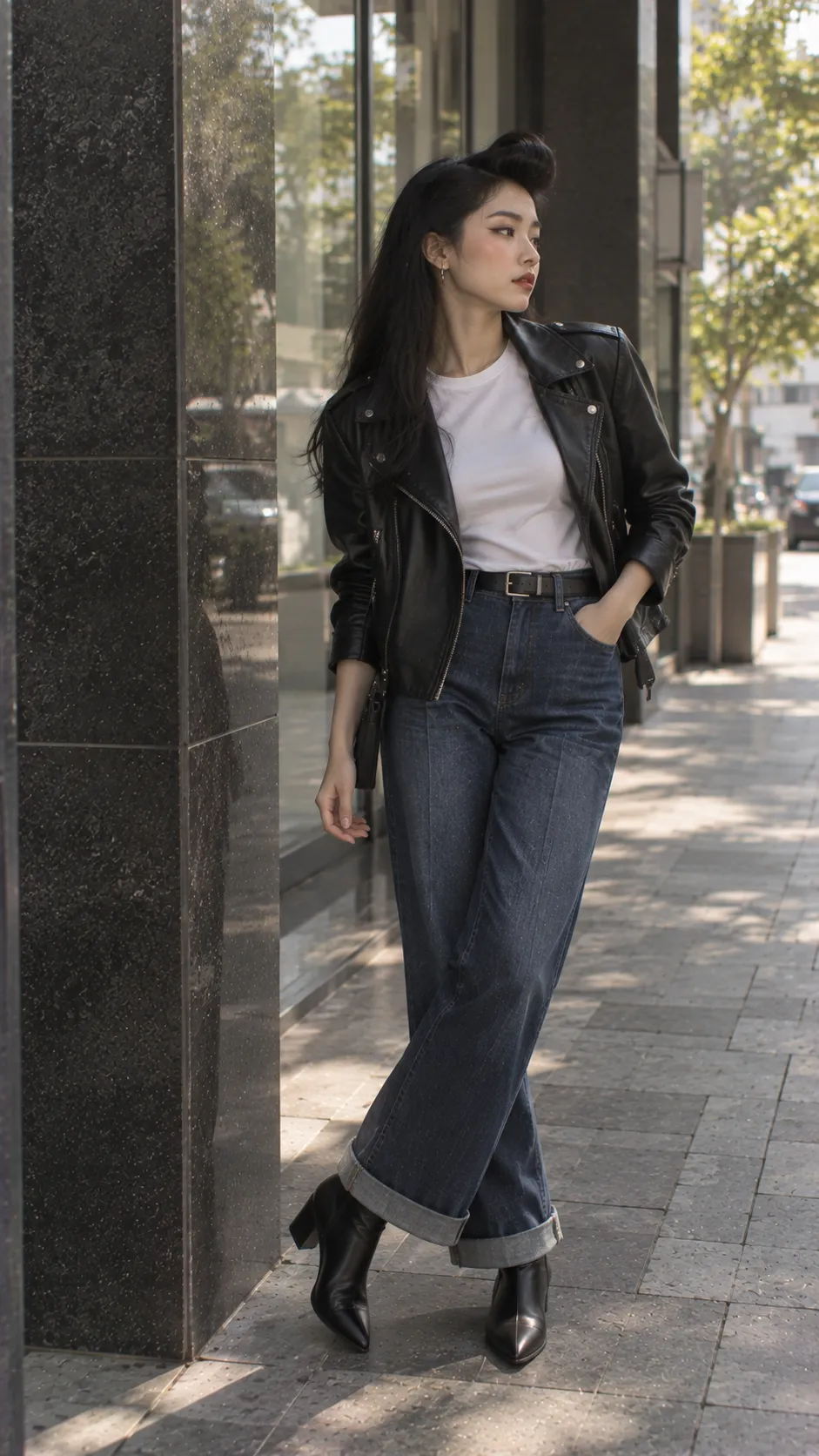 Rockabilly 1950s lấy cảm hứng từ rock and roll với denim, áo thun trắng, leather jacket và tóc pompadour