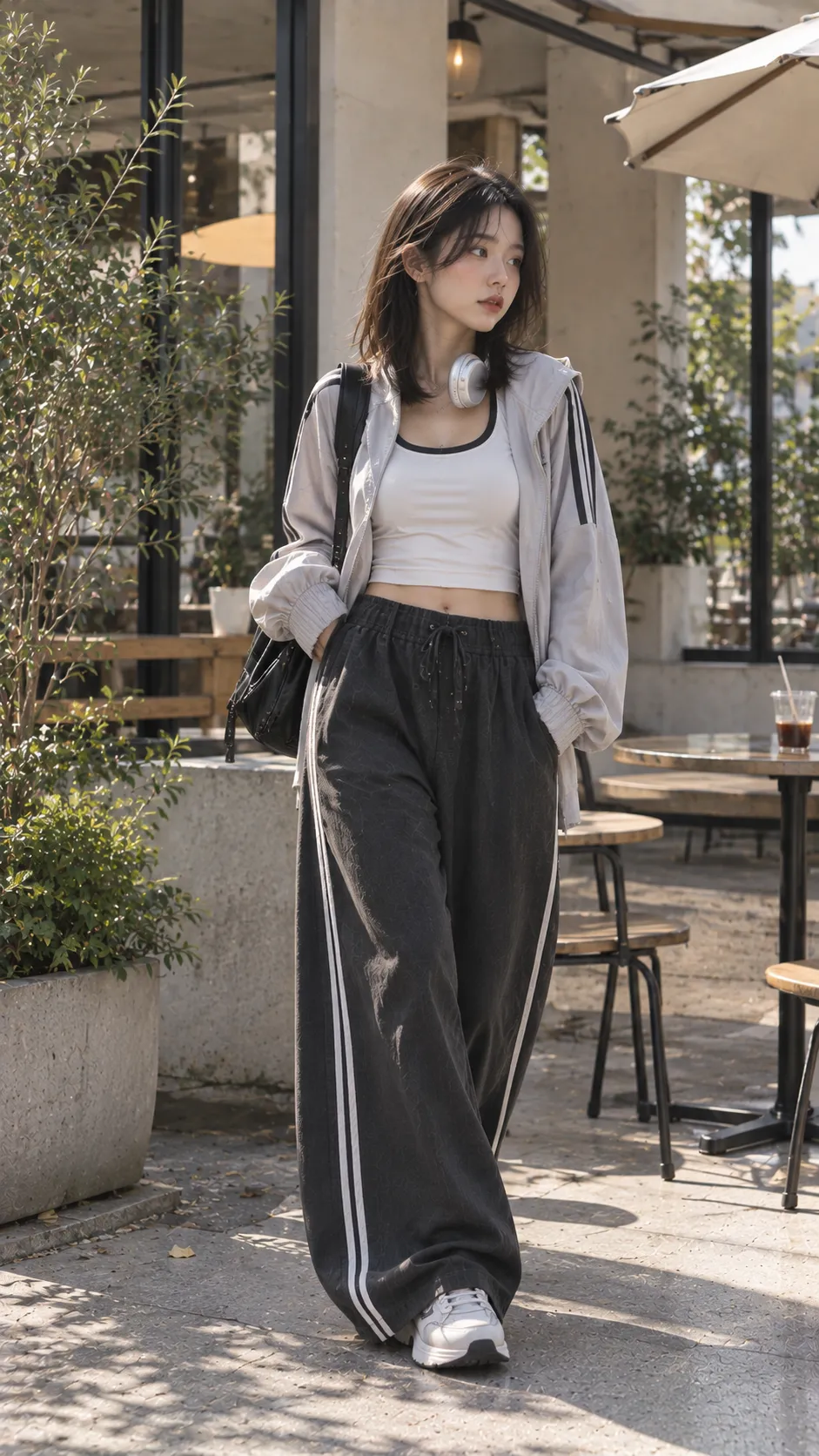 Sporty Chic nhấn vào texture vải thật, phụ kiện gọn và bảng màu đúng phong cách
